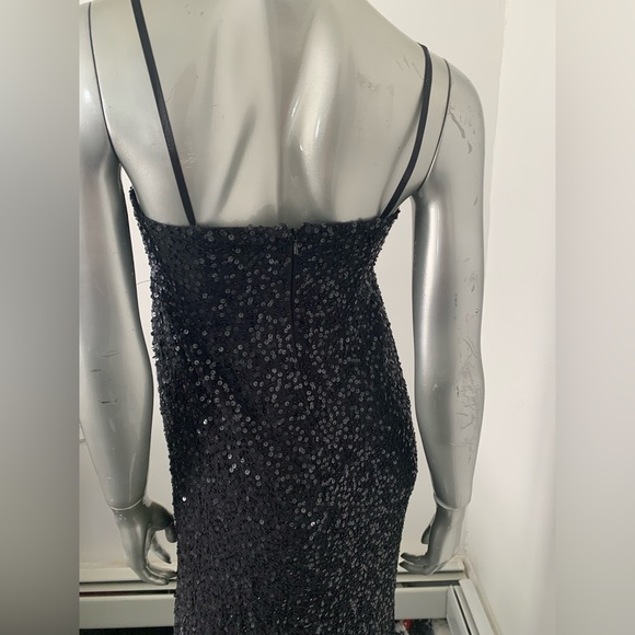 Black strapless sequin embellish midi formal cocktail prom dress size 6 - Picture 7 of 11
